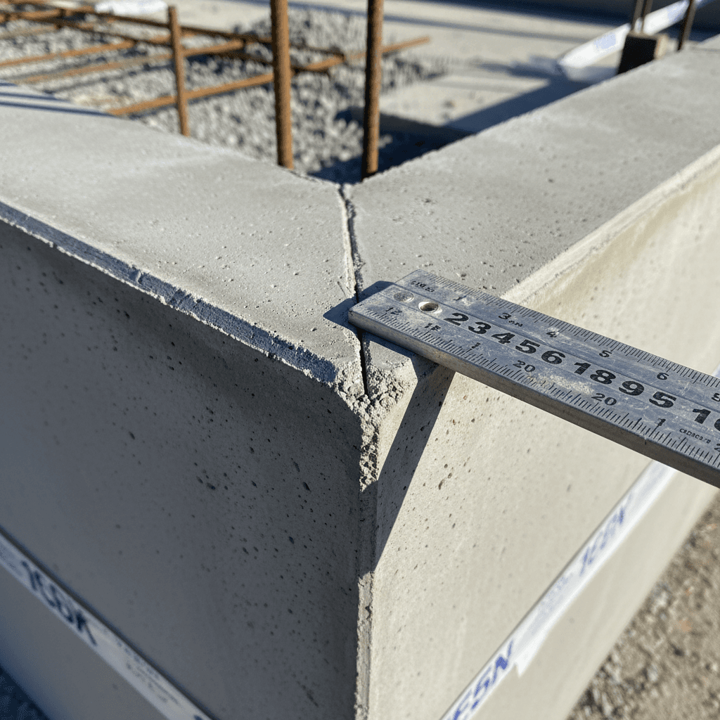 Precision edge work on concrete corners