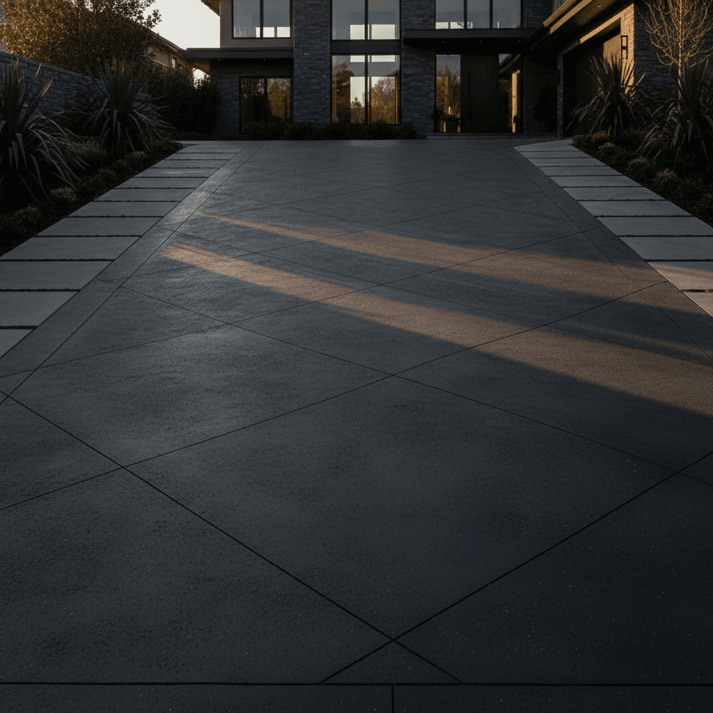 Residential driveway installation showing professional finish and clean edges