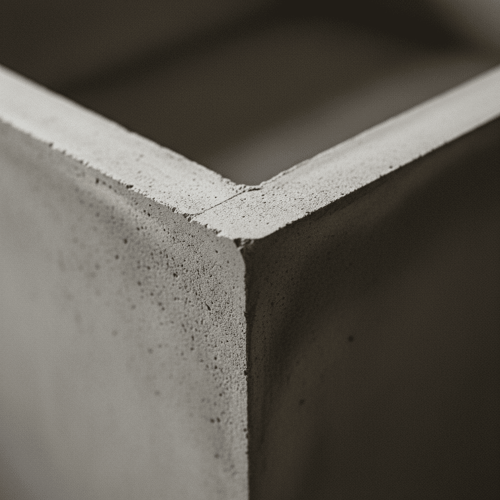 Professional concrete edge and corner detail